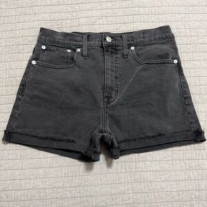 Madewell High Rise Denim Shorts K6156 Women's Black Stretch Size 27